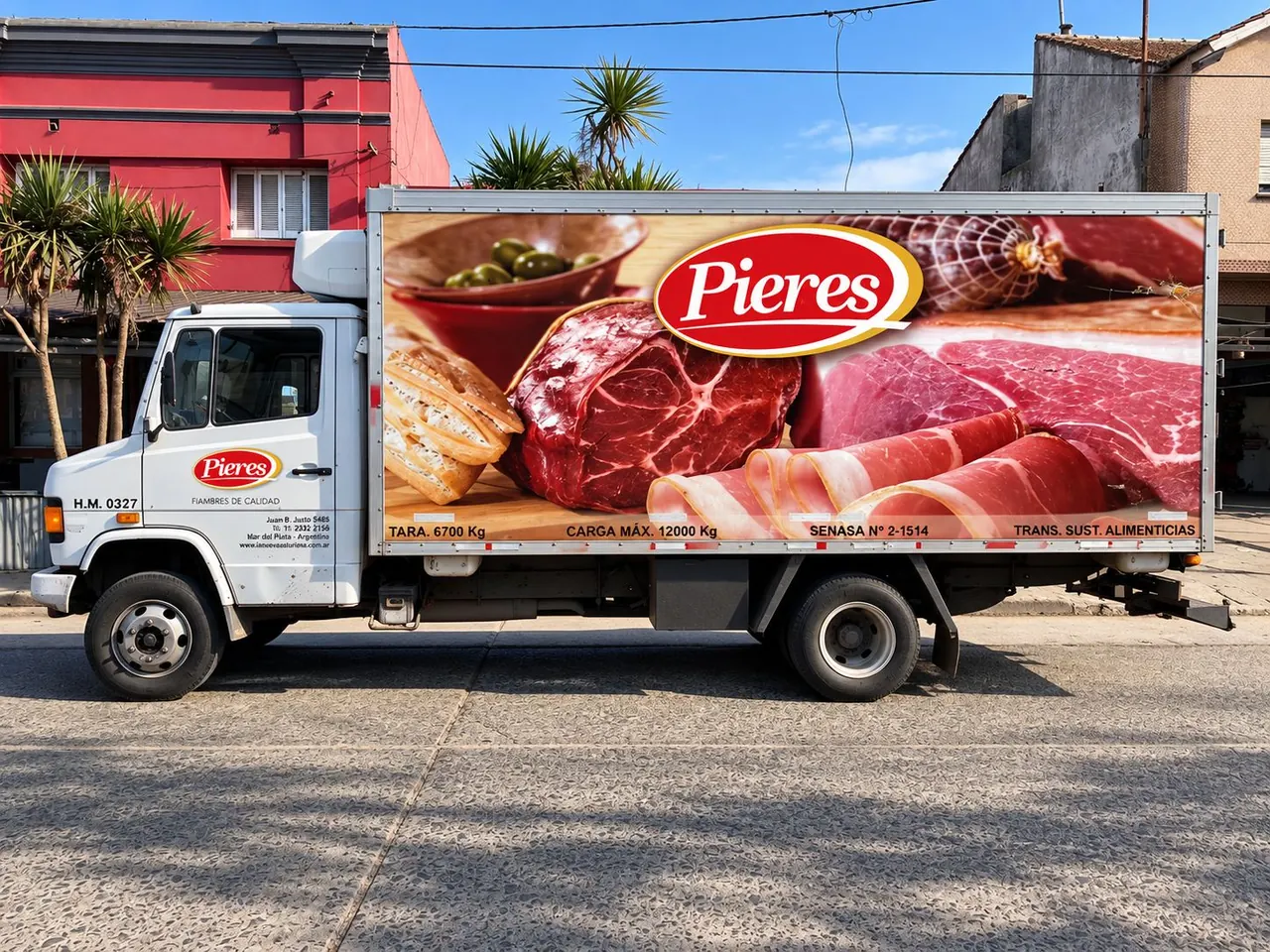 Camión de reparto Pieres con jamón crudo y salames